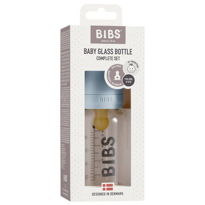 BIBS - Baby Glass Anti-Colic Bottle | 110ml | Baby Blue