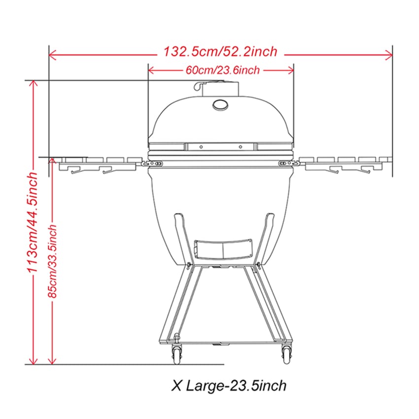 Kamado - Outdoor Ceramic Japanese Grill X-Large 23.5 Inch