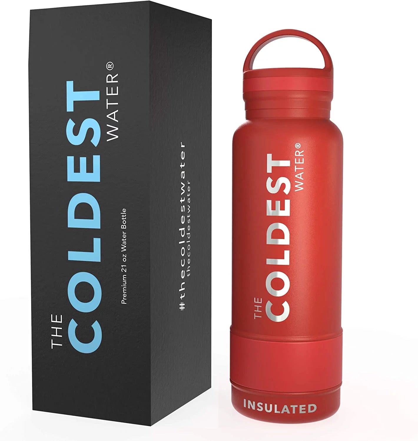 The Coldest Water - Loop Lid Bottle - 621ml - 21 OZ - Crimson RED