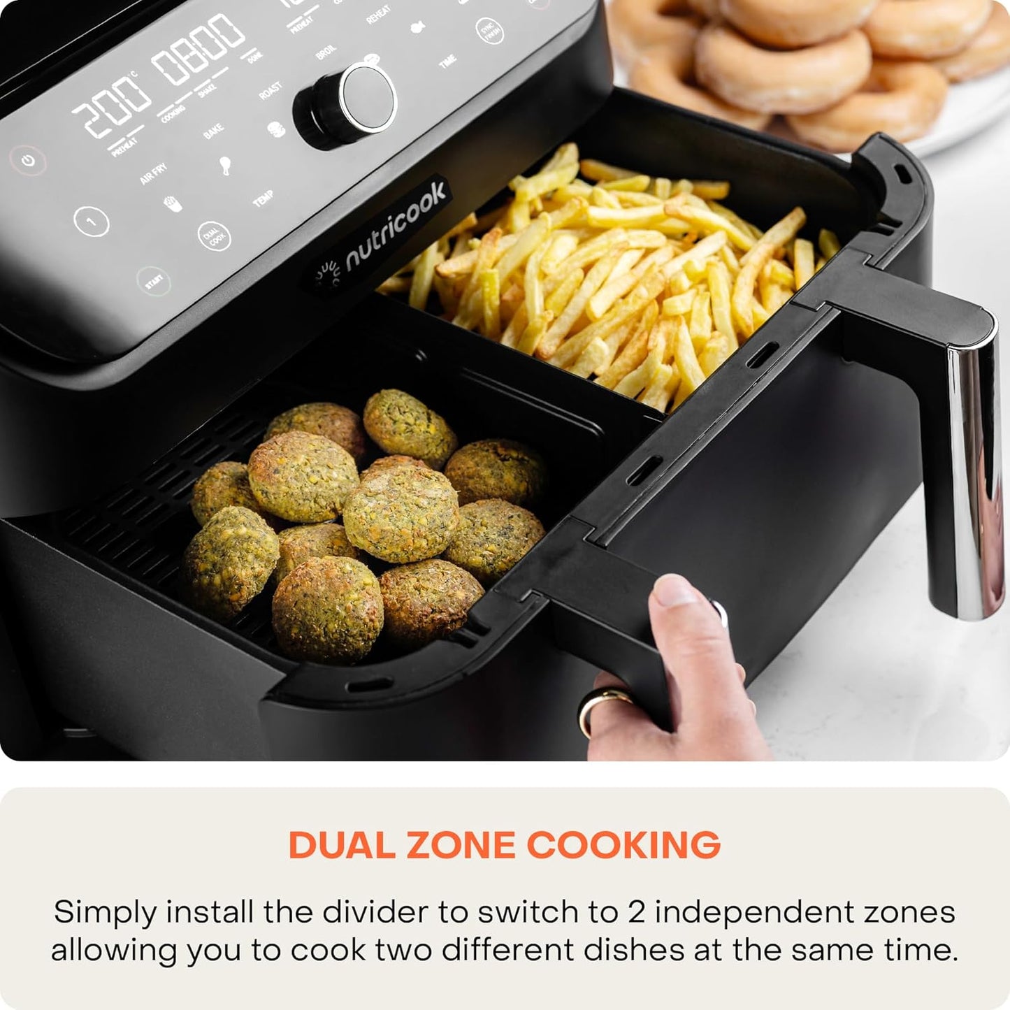 Nutricook - Air Fryer DUO 2 FLEXZONE | 8.5L | 2400 Watt