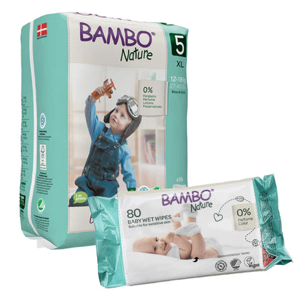 BAMBO Baby Pants Size 5 (12-18 Kg) 19 Count + 1 FREE WIPES