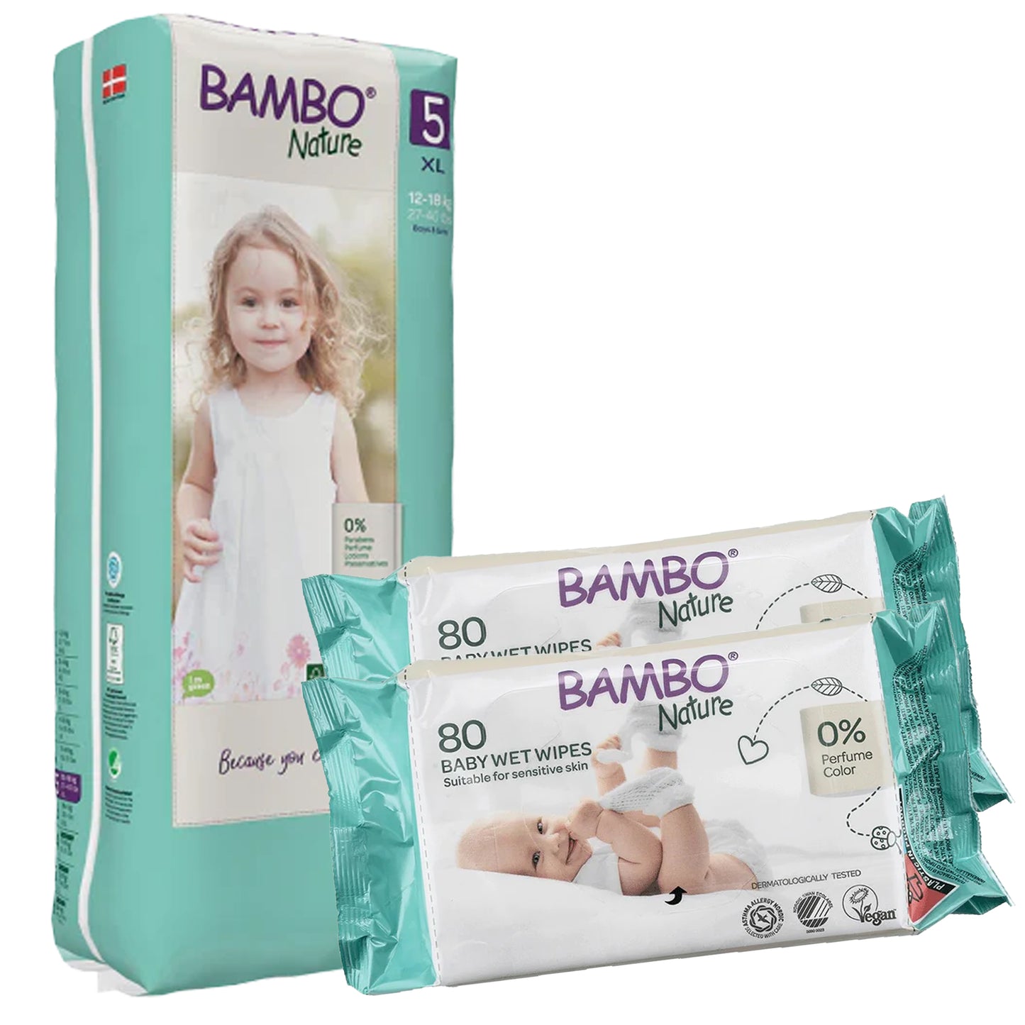 BAMBO Diapers Size 5 (12-18 Kg), 44 Count  + 2 FREE WIPES