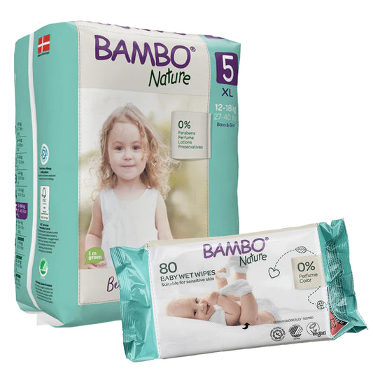 BAMBO Diapers Size 5 (12-18 Kg), 22Count + 1 FREE WIPES