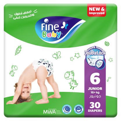 Fine Baby - Double Lock Diapers Size 6 Junior | 16+ kg | 30 Count