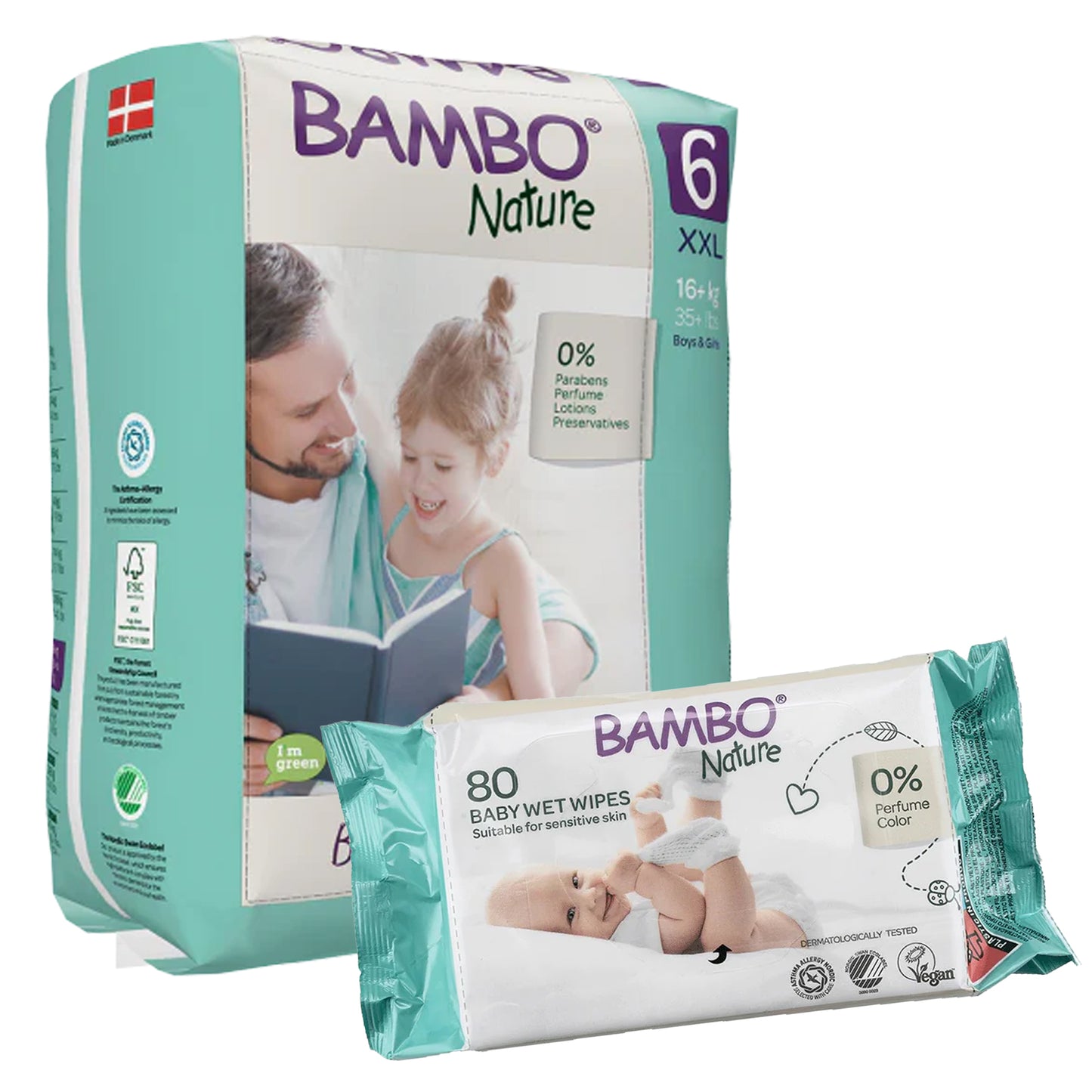 BAMBO Diapers Size 6 (16Kg+), 20 Count + 1 FREE WIPES