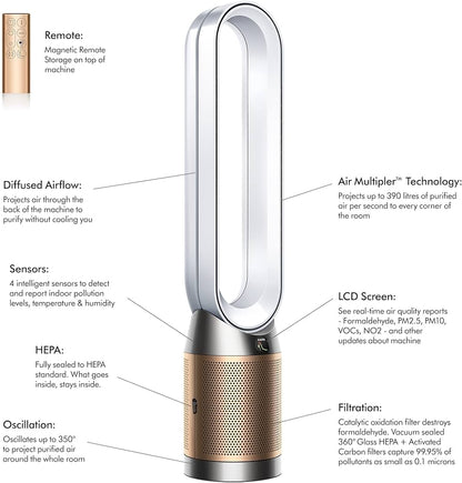 Dyson -  Air Purifier Cool Formaldehyde TP09 - Nickel/Gold