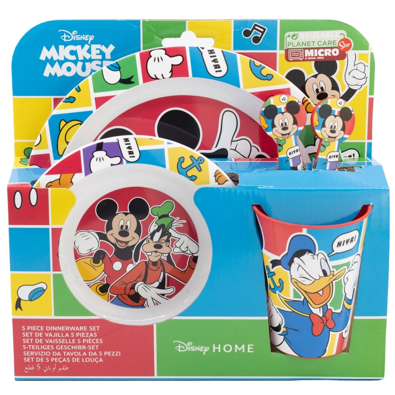 Stor - Micro Dinnerware 5pc Set with Cutlery | MICKEY MOUSE BETTER TOGETHER