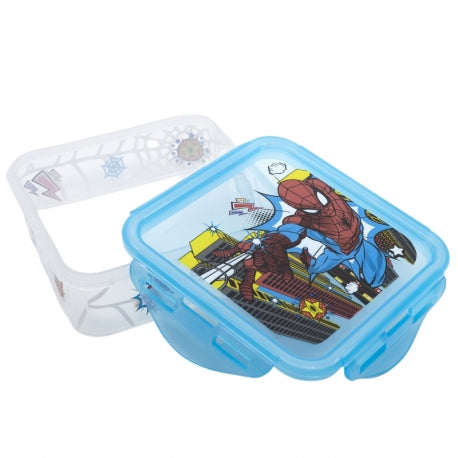 Stor - Square Hermetic Food Container - 500ml | SPIDERMAN MIDNIGHT FLYER