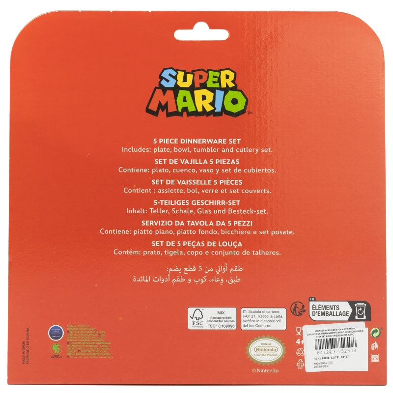 Stor - Micro Dinnerware 5pc Set with Cutlery | SUPER MARIO