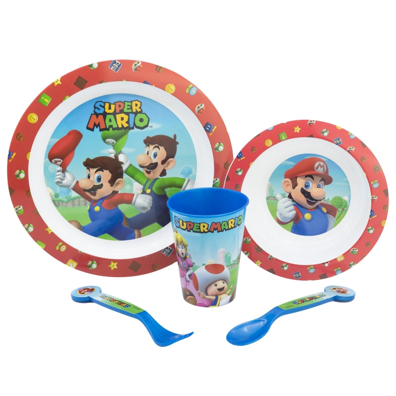 Stor - Micro Dinnerware 5pc Set with Cutlery | SUPER MARIO