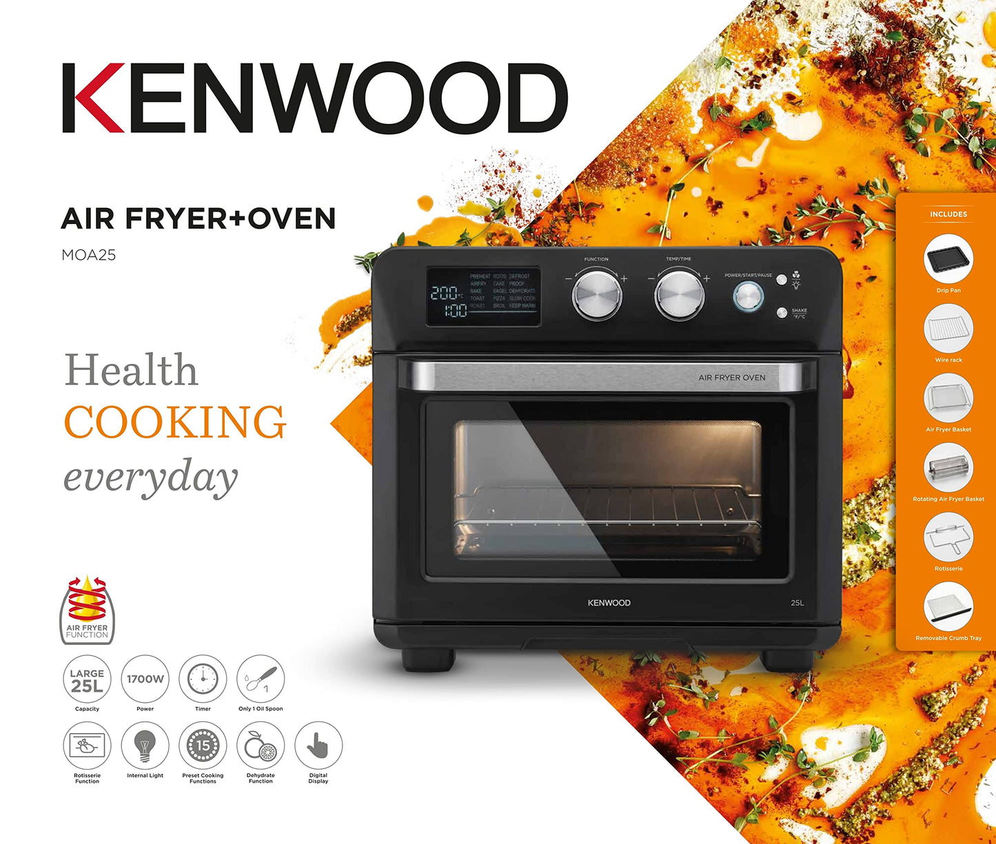 Kenwood - Air fryer Oven 25L Black