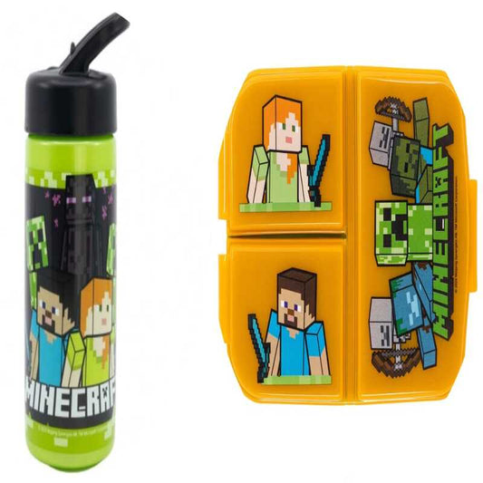 Stor - MINECRAFT Package  Multi Compartment Sandwich Box And Sipper Bottle 410ml