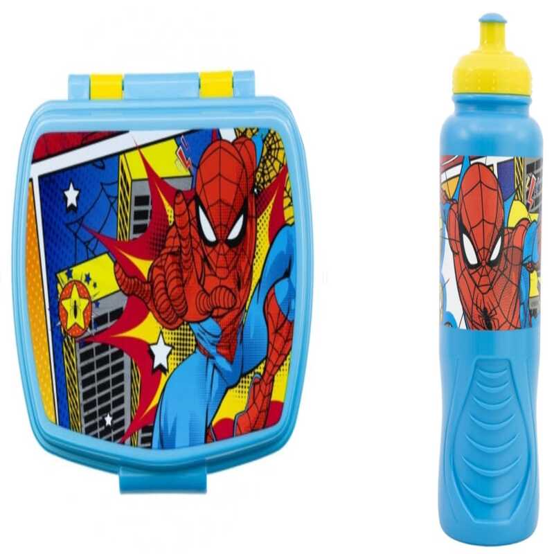 Stor - Spiderman Package  Funny Sandwich Box And Sport Bottle 430ml