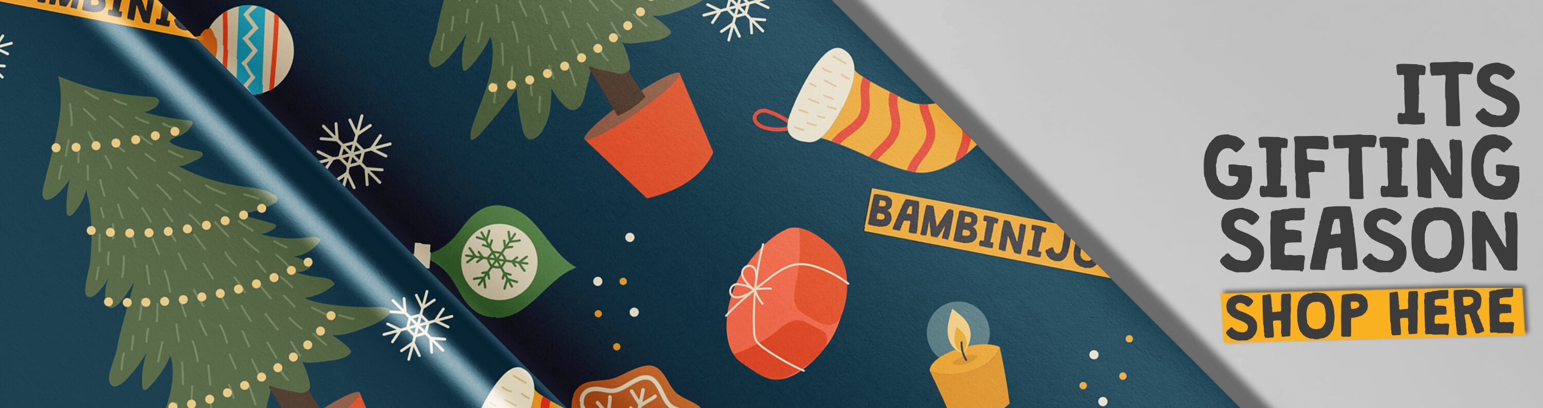 Christmas gift wrap available for your presents this season at BambiniJO.com