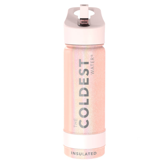 The Coldest Water - Straw Sports Bottle - 533ml - 18 OZ - Glitter Pink