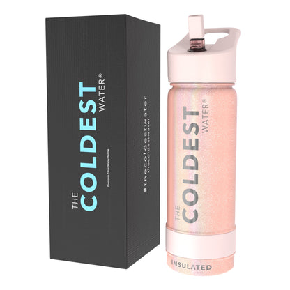 The Coldest Water - Straw Sports Bottle - 533ml - 18 OZ - Glitter Pink