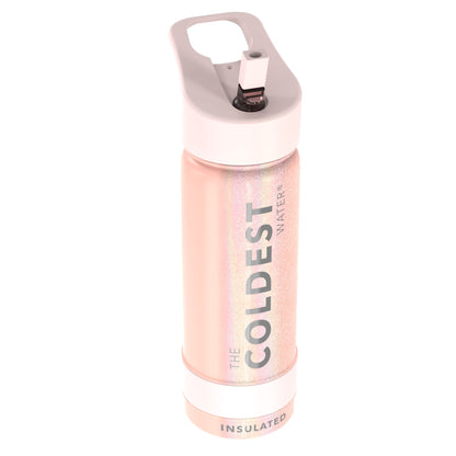 The Coldest Water - Straw Sports Bottle - 533ml - 18 OZ - Glitter Pink