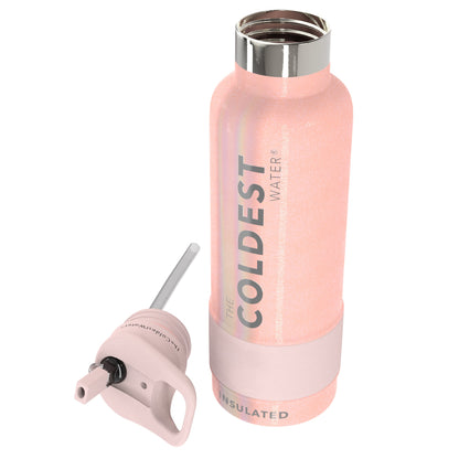 The Coldest Water - Straw Sports Bottle - 621ml - 21 OZ | Glitter Pink