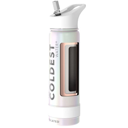 The Coldest Water - Straw Sports Bottle - 709ml - 24 OZ - Cosmic  Ice White