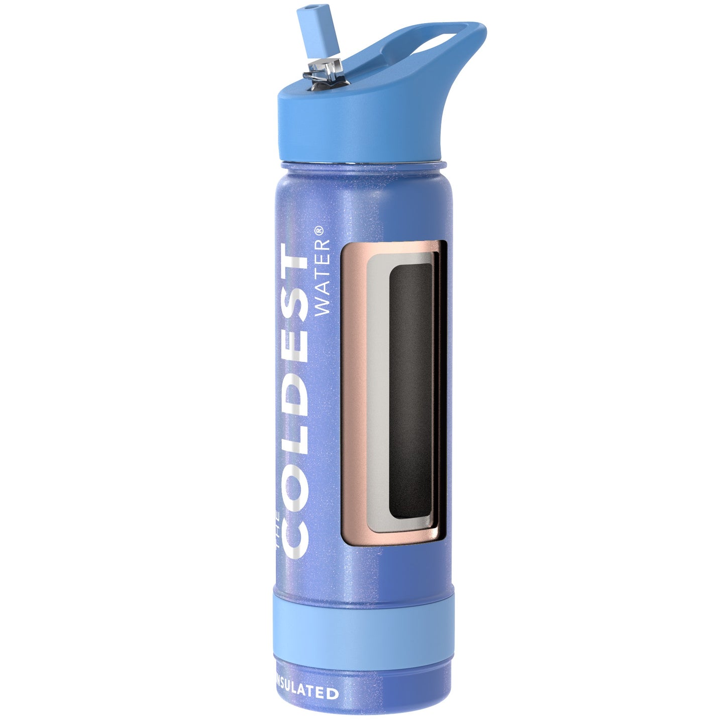 The Coldest Water - Straw Sports Bottle - 710ml - 24 OZ - Galatic Blue