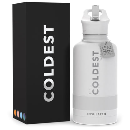 The Coldest Water - Straw Sports Bottle - 1.9L - 64 OZ - White