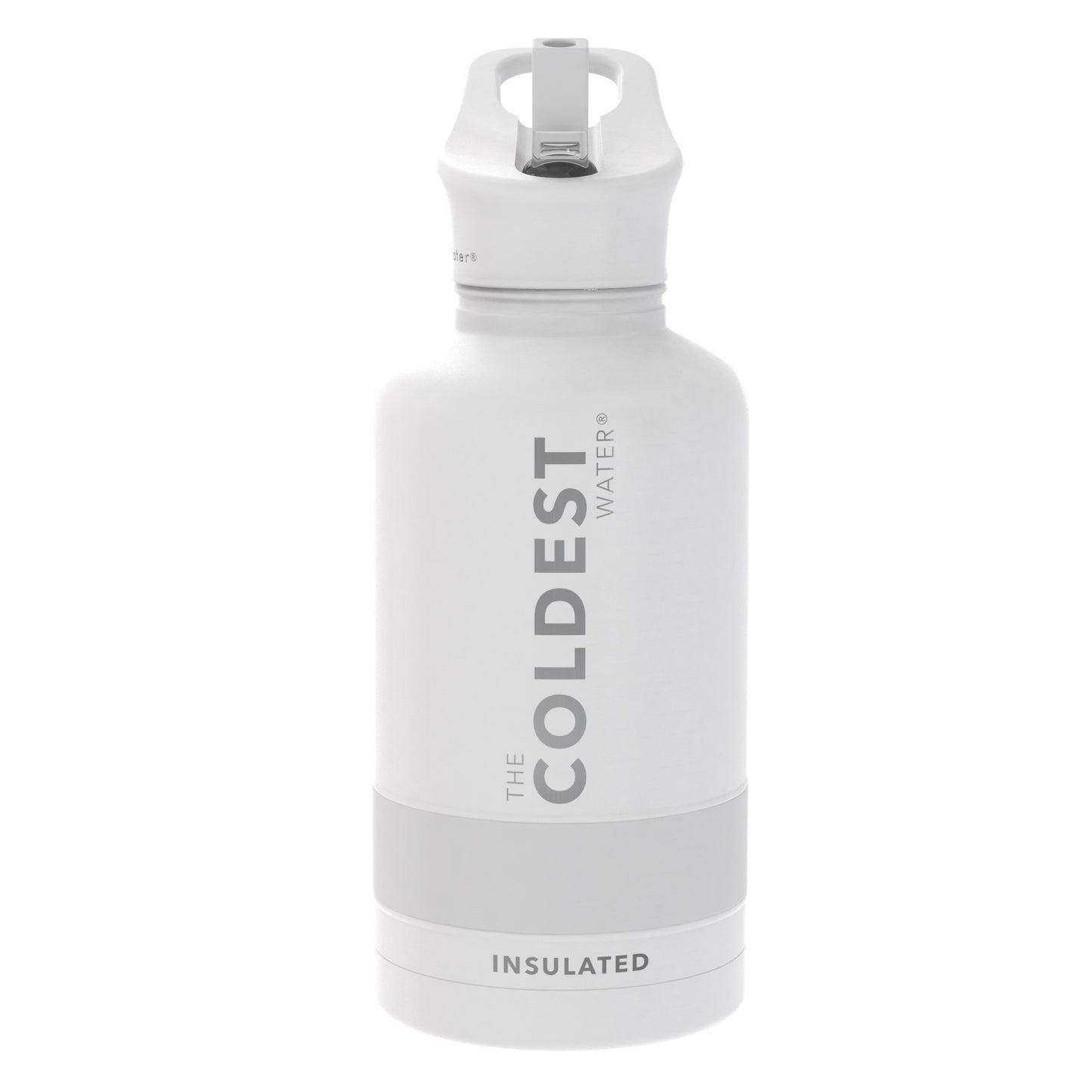 The Coldest Water - Straw Sports Bottle - 1.9L - 64 OZ - White