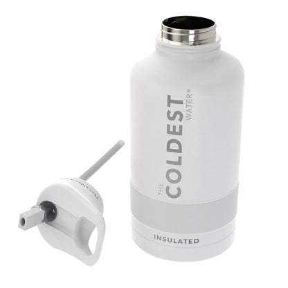 The Coldest Water - Straw Sports Bottle - 1.9L - 64 OZ - White