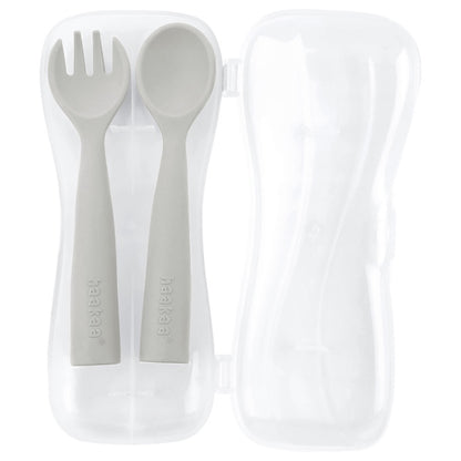 Haakaa - Bendy Silicone Cutlery Set + Case | Grey