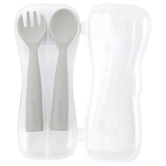 Haakaa - Bendy Silicone Cutlery Set + Case | Grey