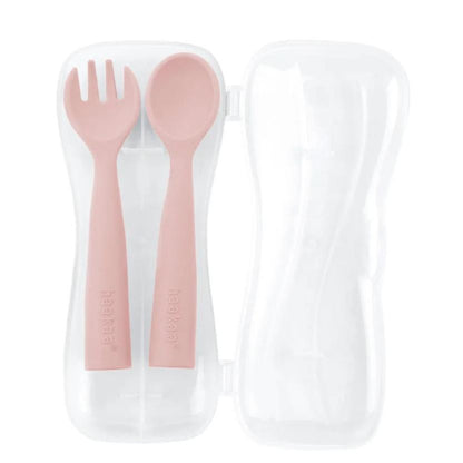 Haakaa - Bendy Silicone Cutlery Set + Case | Blush