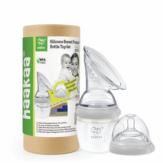 Haakaa - Gen 3 Silicone Breast Pump & Bottle Set 160ml | Grey 100ml