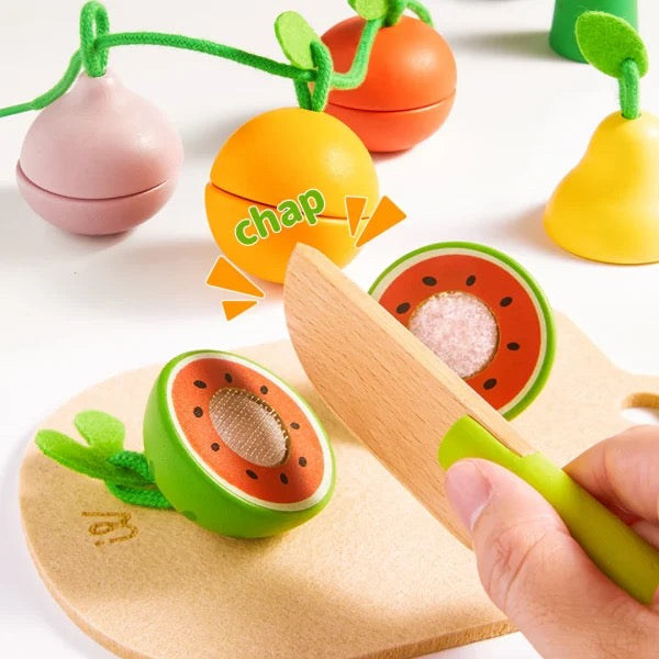 Mideer - Joyful Wooden Food Chopping Set-Delicious Fruit and Vegetable Shop