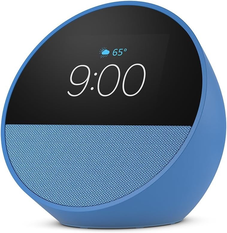 Amazon - Echo Spot Smart Alarm Clock with Vibrant Sound | Blue