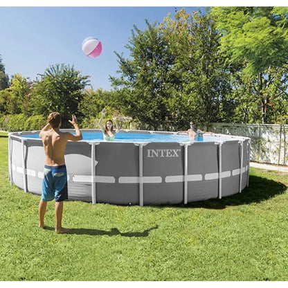 Intex -  Prism Frame Round Pool | 457cm | + Filter + Cover + Ladder Assembly Included