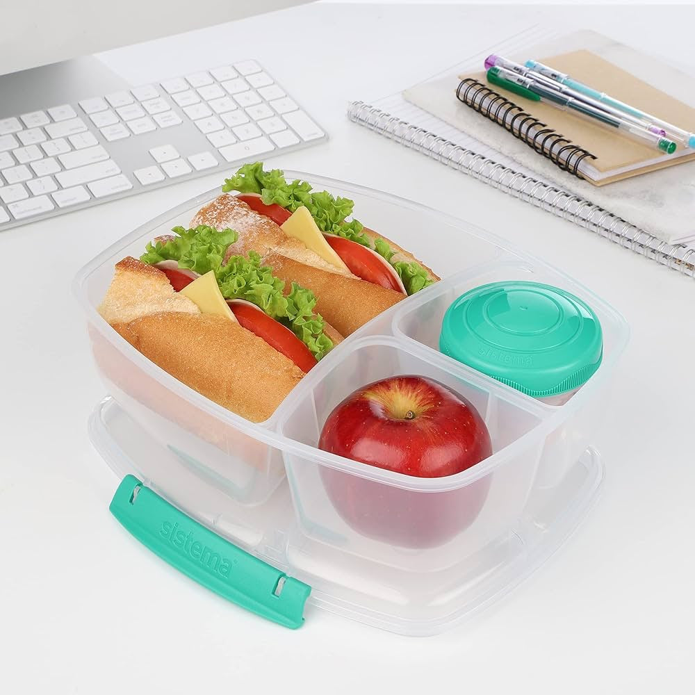 Sistema - 2L Triple Split Lunch with Yogurt Pot