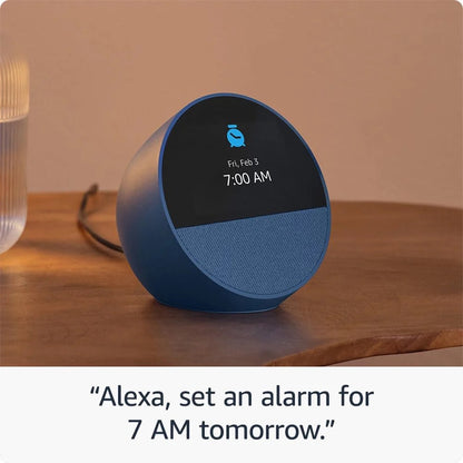 Amazon - Echo Spot Smart Alarm Clock with Vibrant Sound | White