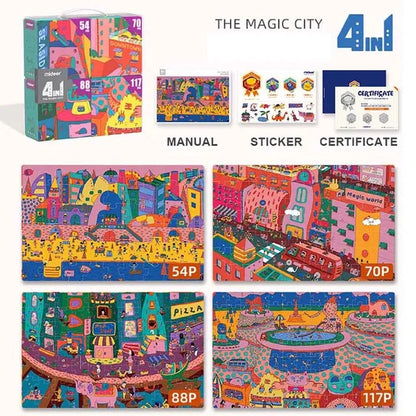 Mideer - 4 in 1 Puzzle | City