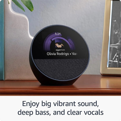 Amazon - Echo Spot Smart Alarm Clock with Vibrant Sound | White