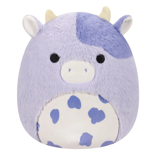 Squishmallows - Medium Plush 12" Fuzzamallows Bubba the Purple Cow with Spotted Belly