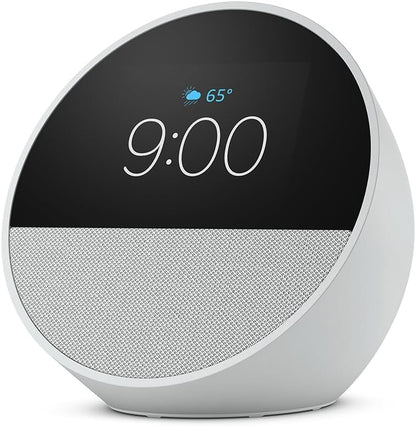 Amazon - Echo Spot Smart Alarm Clock with Vibrant Sound | White