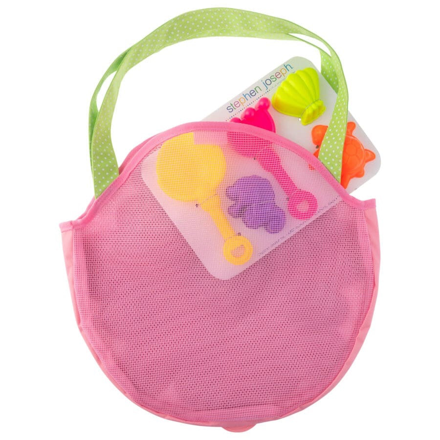 Stephen Joseph - Beach Totes with Sand Toy Play Set - Flower