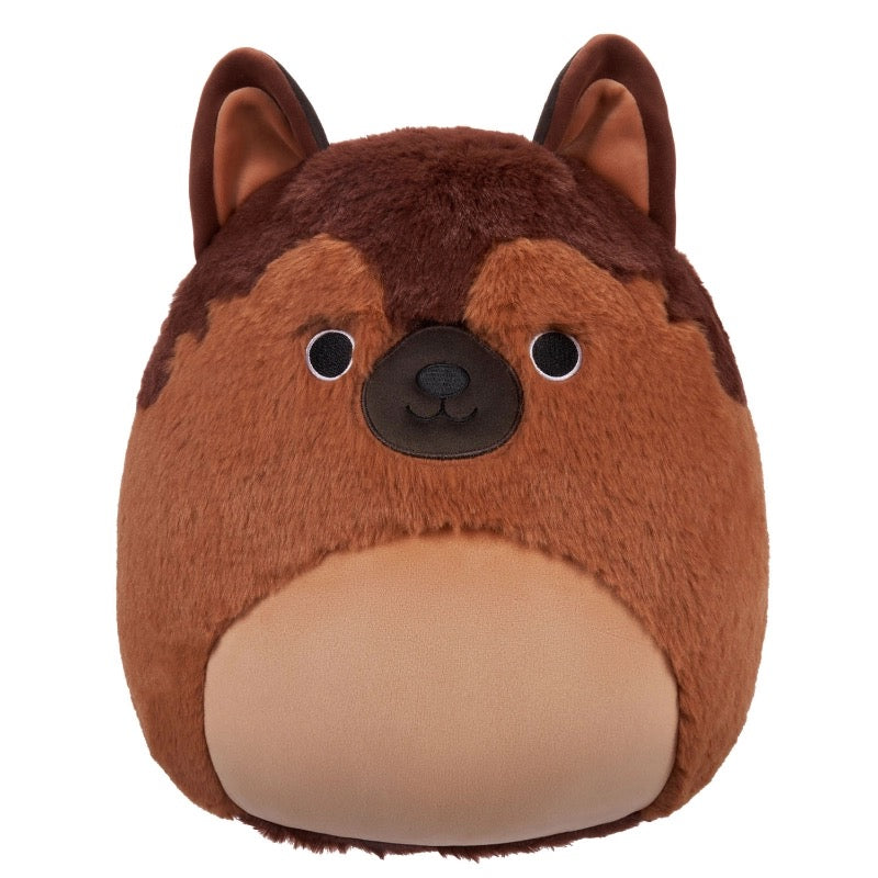 Squishmallows - Medium Plush 12" Fuzzamallows Mario the Brown German Shepard