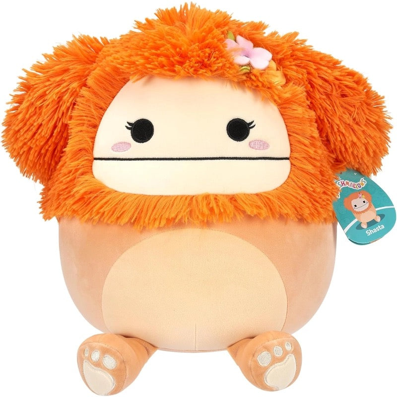 Squishmallows - Medium Plush 12" Shasta the Light Orange Bigfoot with Flower Pin