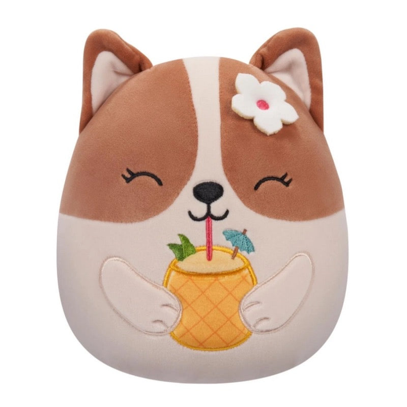 Squishmallows - Little Plush 7.5" Regina the Corgi with Drink