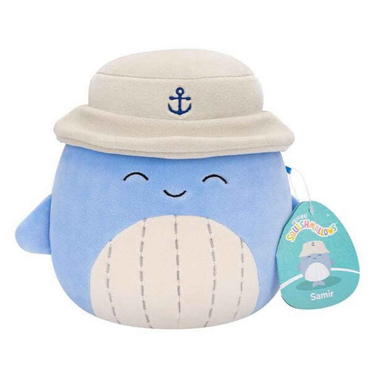 Squishmallows - Little Plush 7.5" Samir - Blue Whale W/Tan Bucket Hat