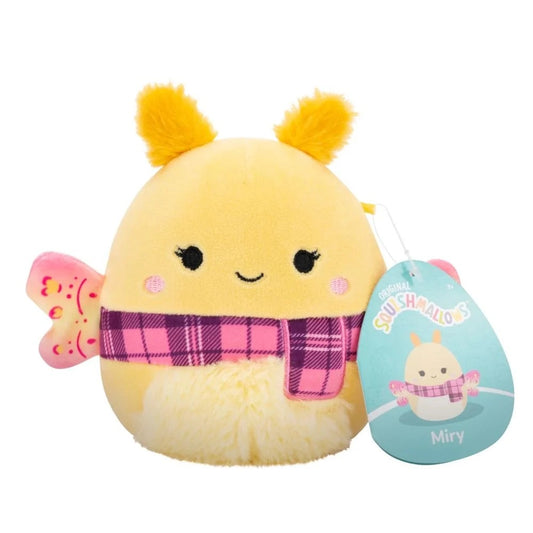 Squishmallows - Little Plush 5" Miry - Yellow Moth W/Pink Plaid Scarf