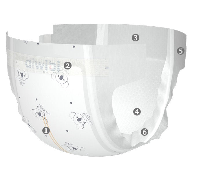 Aiwibi Diapers Size 2| S (4-8 kg) | 52 Count