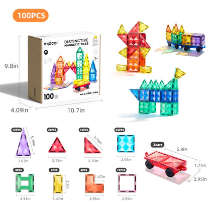 Mideer - Colorful Magnetic Tiles | 100pcs