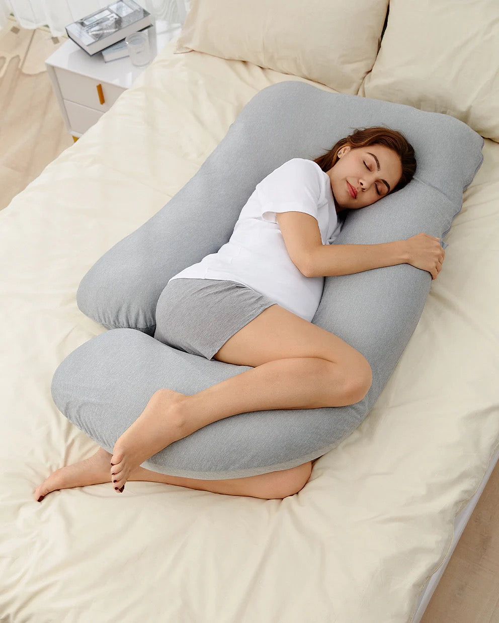 Momcozy - Huggable U Shaped Maternity Body Pillow | Velvet