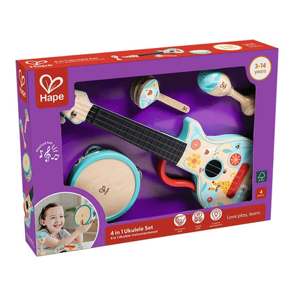 Hape - 4 in 1  Ukulele Set